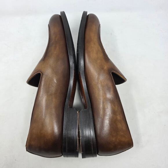 Alton Lane Brown Leather Loafers Men 9.5 Slip On Dress Shoes - Picture 6 of 8